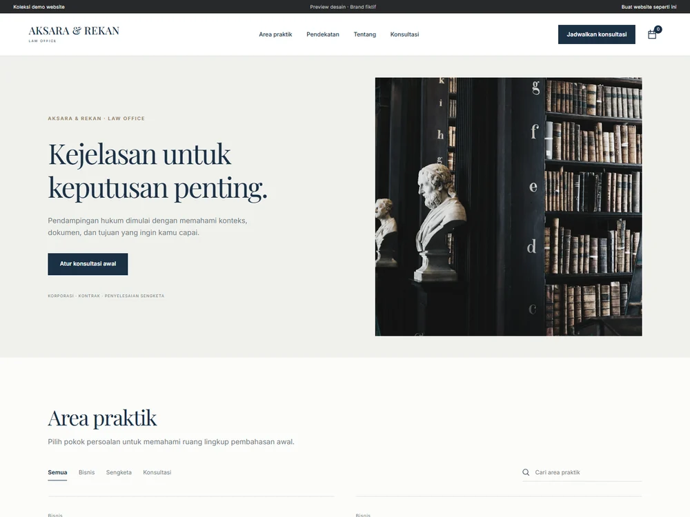 Tampilan demo AKSARA & REKAN