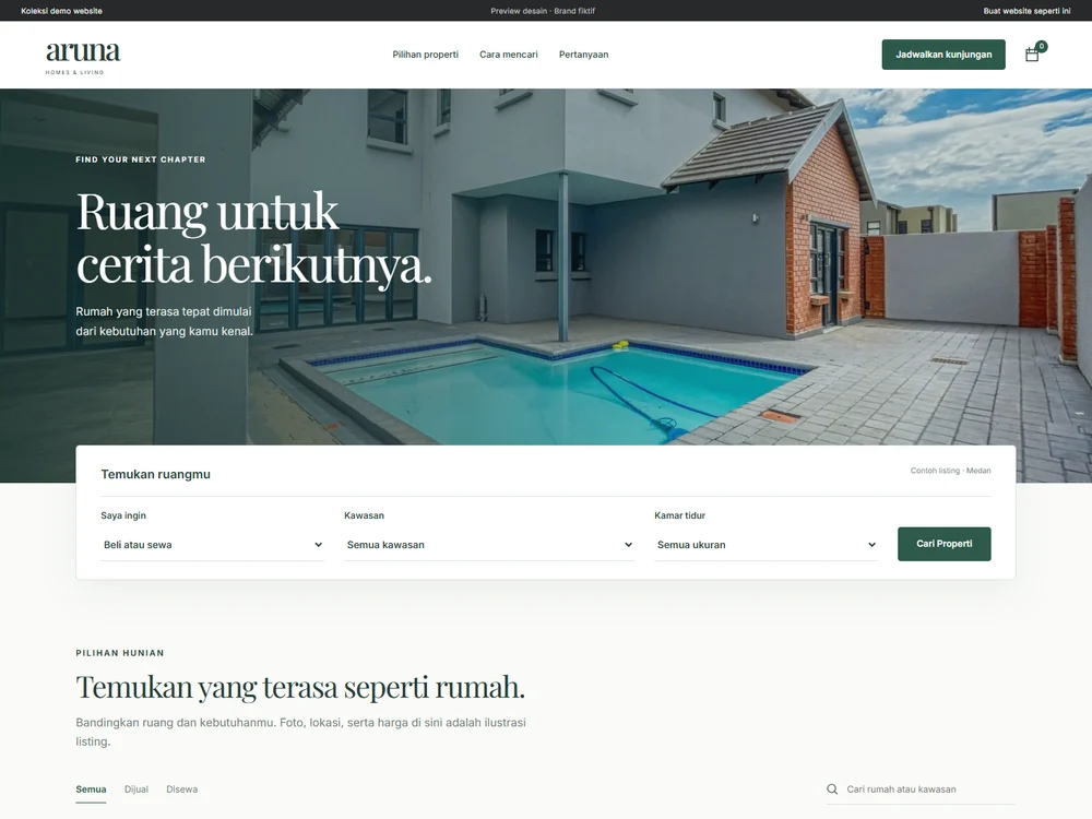 Tampilan demo aruna