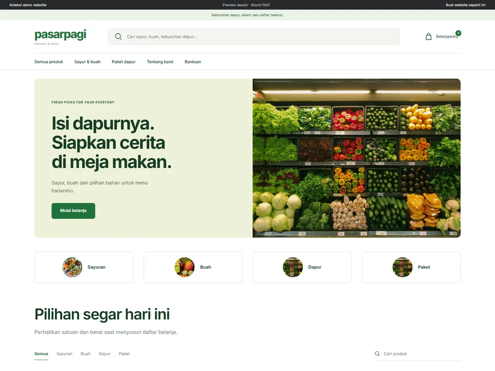 Tampilan demo pasarpagi