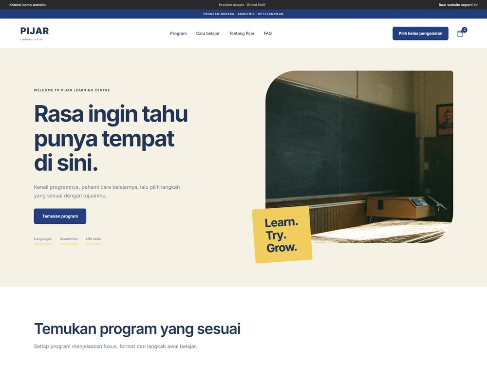Tampilan demo PIJAR